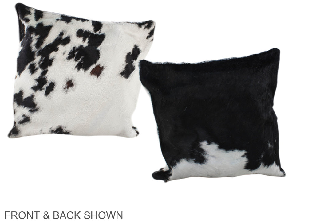 Black and White 16"x16" Brazilian Cowhide Pillow #A39105 by Hudson Hid