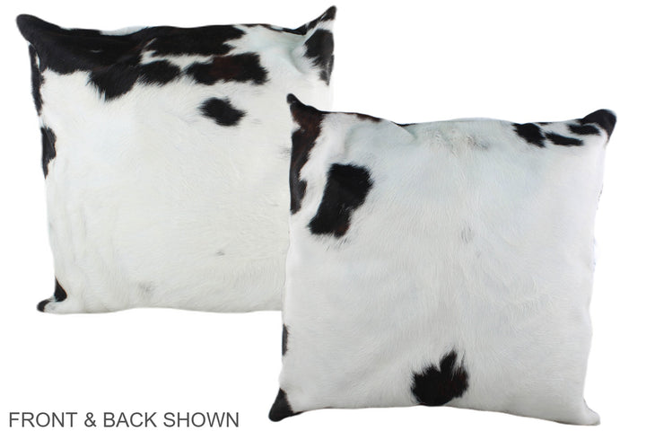 Black and White 20"x20" Brazilian Cowhide Pillow #A39158 by Hudson Hides