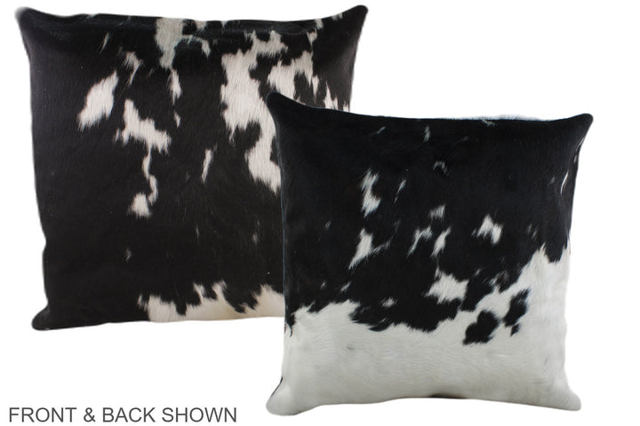 Black and White 20"x20" Brazilian Cowhide Pillow #A39178 by Hudson Hides