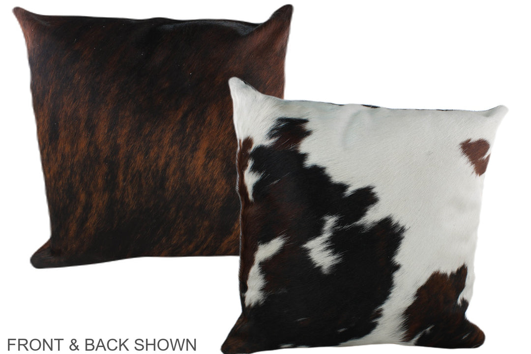 Tricolor 20"x20" Brazilian Cowhide Pillow #A39190 by Hudson Hides