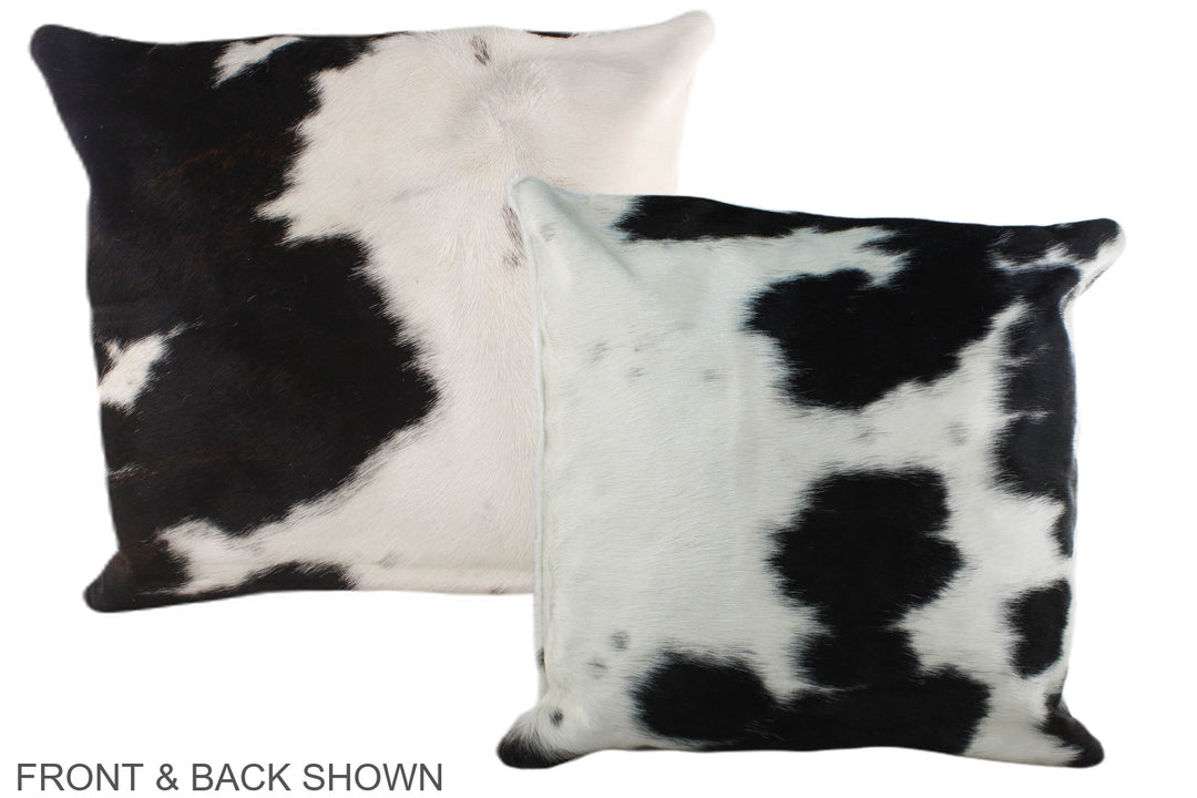 Black and White 20"x20" Brazilian Cowhide Pillow #A39207 by Hudson Hid