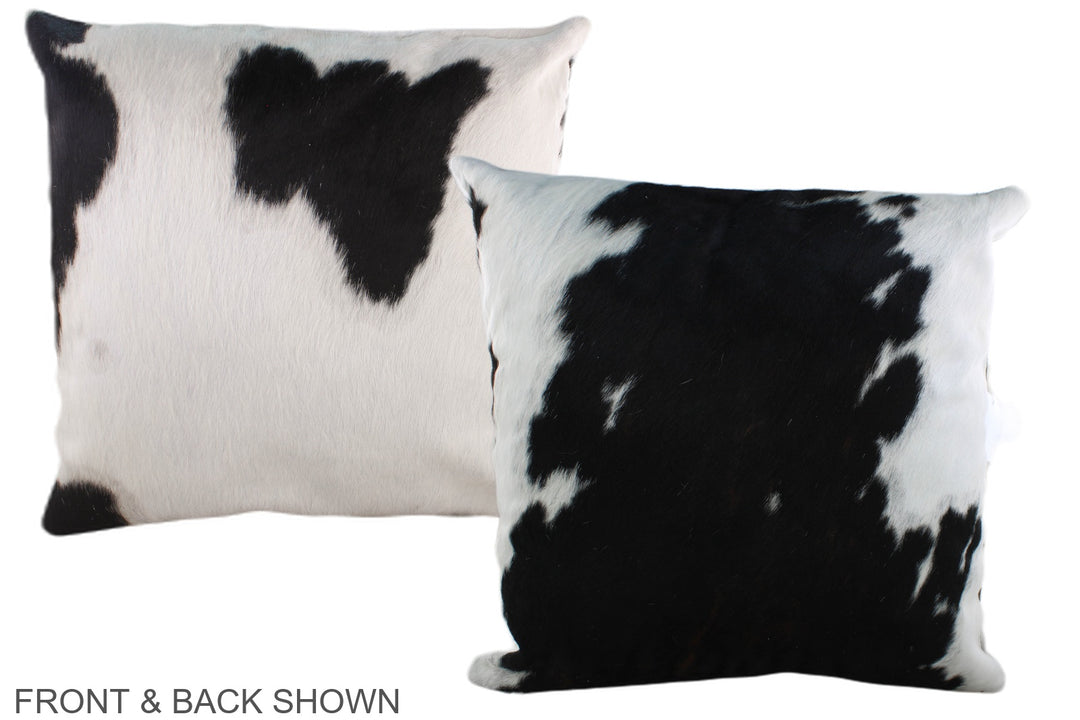 Black and White 20"x20" Brazilian Cowhide Pillow #A39216 by Hudson Hid