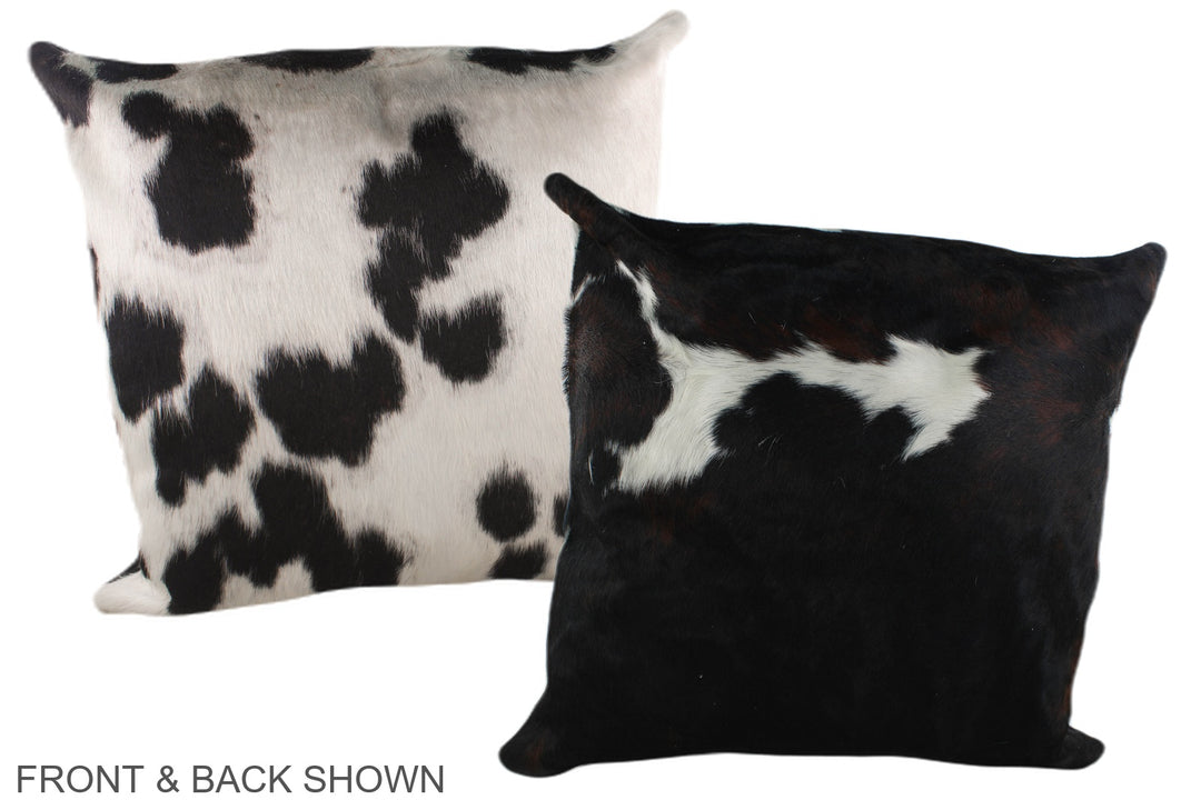 Black and White 20"x20" Brazilian Cowhide Pillow #A39224 by Hudson Hid