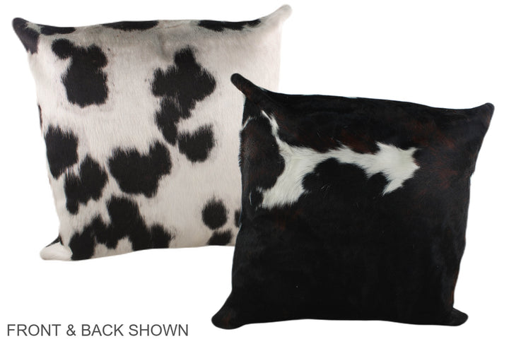 Black and White 20"x20" Brazilian Cowhide Pillow #A39224 by Hudson Hides
