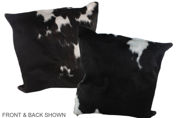 Black and White 20"x20" Brazilian Cowhide Pillow #A39230 by Hudson Hides