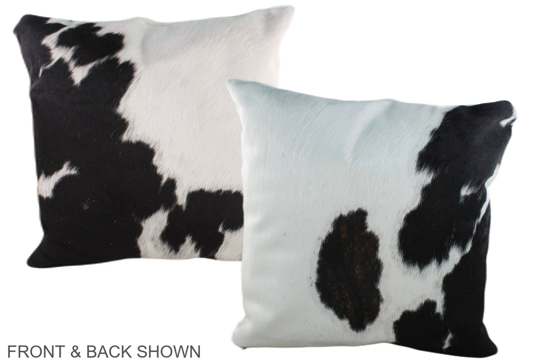 Black and White 20"x20" Brazilian Cowhide Pillow #A39245 by Hudson Hid
