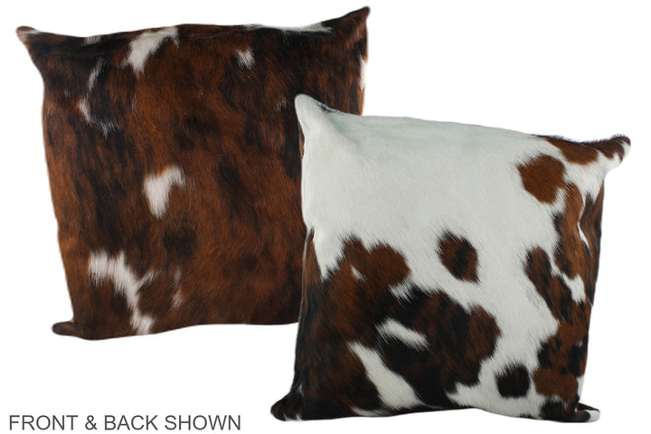 Tricolor 20"x20" Brazilian Cowhide Pillow #A39247 by Hudson Hides