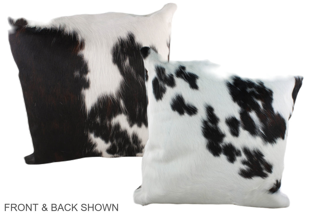 Black and White 20"x20" Brazilian Cowhide Pillow #A39252 by Hudson Hid