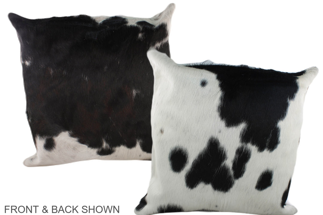 Black and White 20"x20" Brazilian Cowhide Pillow #A39255 by Hudson Hid