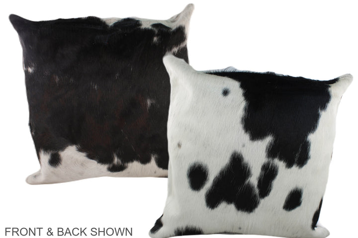 Black and White 20"x20" Brazilian Cowhide Pillow #A39255 by Hudson Hides