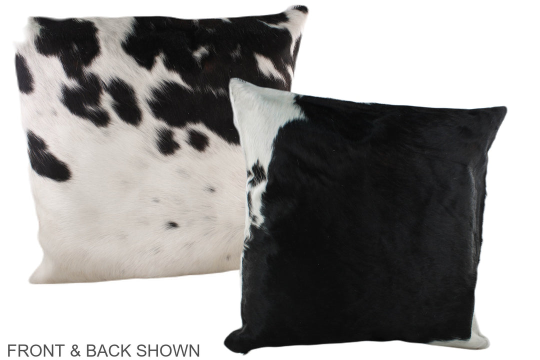 Black and White 20"x20" Brazilian Cowhide Pillow #A39265 by Hudson Hid