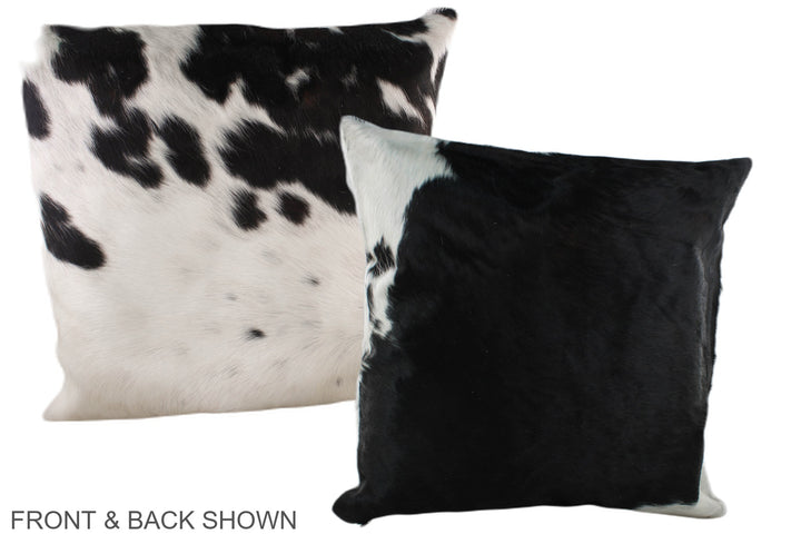 Black and White 20"x20" Brazilian Cowhide Pillow #A39265 by Hudson Hides