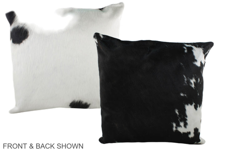 Black and White 20"x20" Brazilian Cowhide Pillow #A39309 by Hudson Hides
