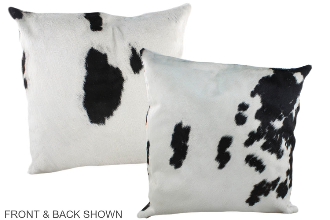 Black and White 20"x20" Brazilian Cowhide Pillow #A39331 by Hudson Hid