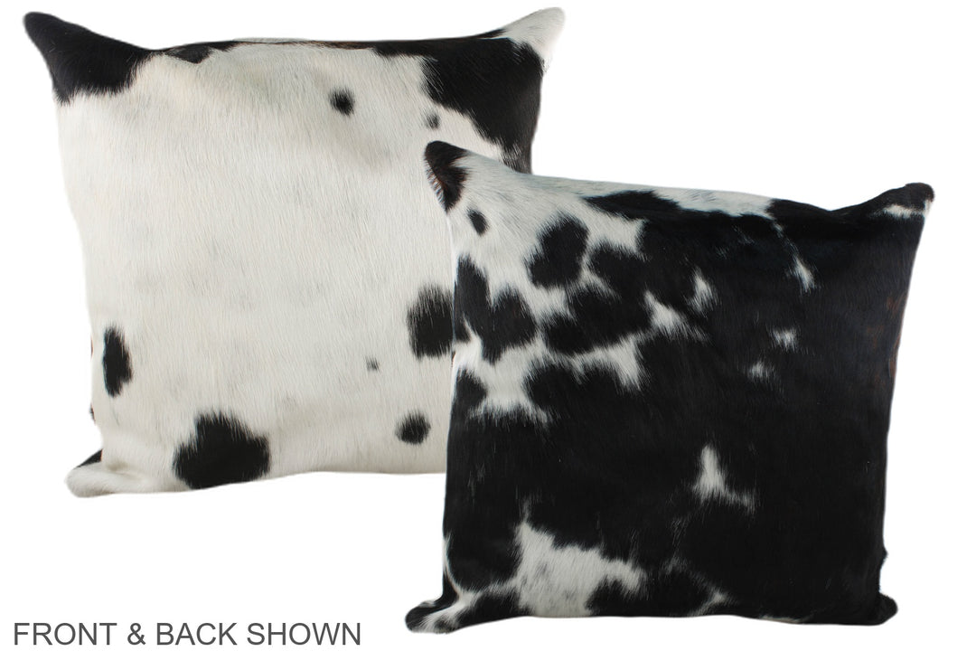 Black and White 20"x20" Brazilian Cowhide Pillow #A39352 by Hudson Hid