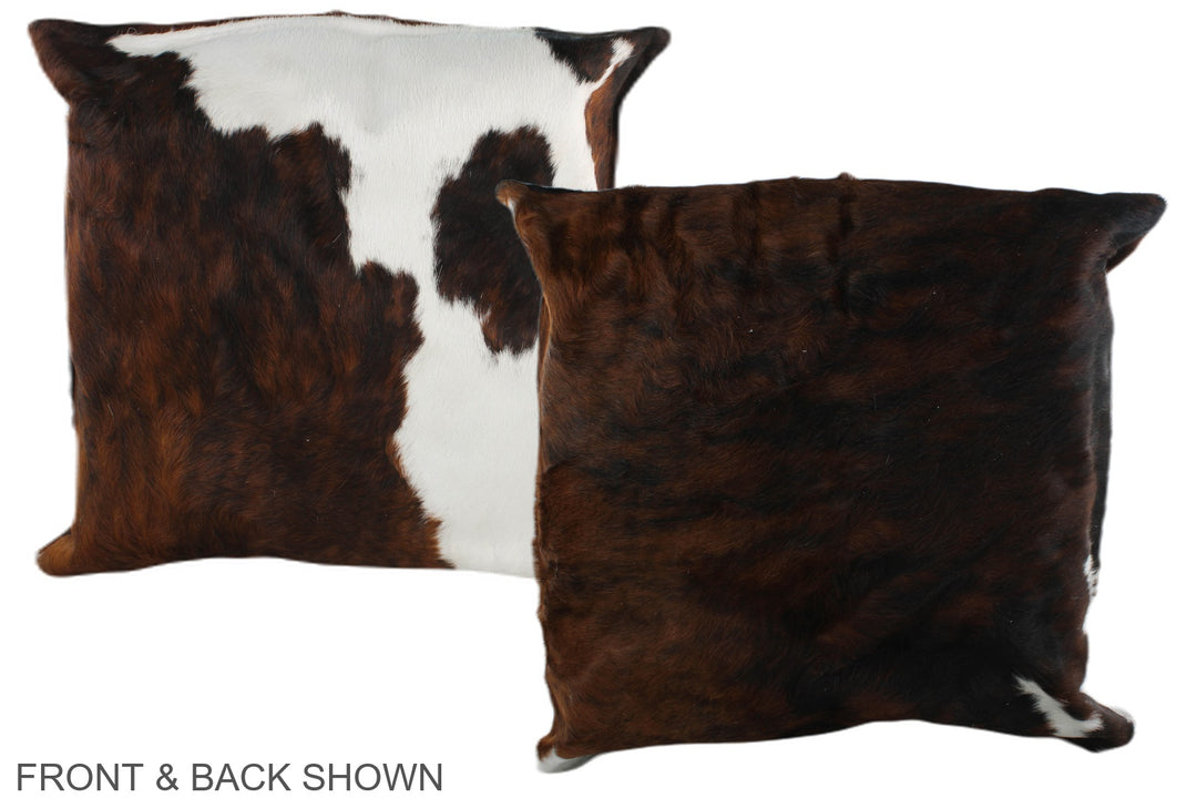Tricolor 20"x20" Brazilian Cowhide Pillow #A39370 by Hudson Hides