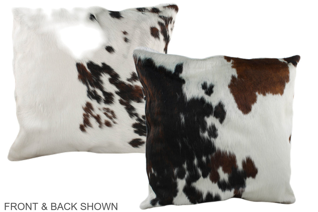 Tricolor 20"x20" Brazilian Cowhide Pillow #A39379 by Hudson Hides
