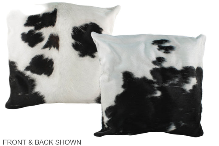 Black and White 20"x20" Brazilian Cowhide Pillow #A39384 by Hudson Hides
