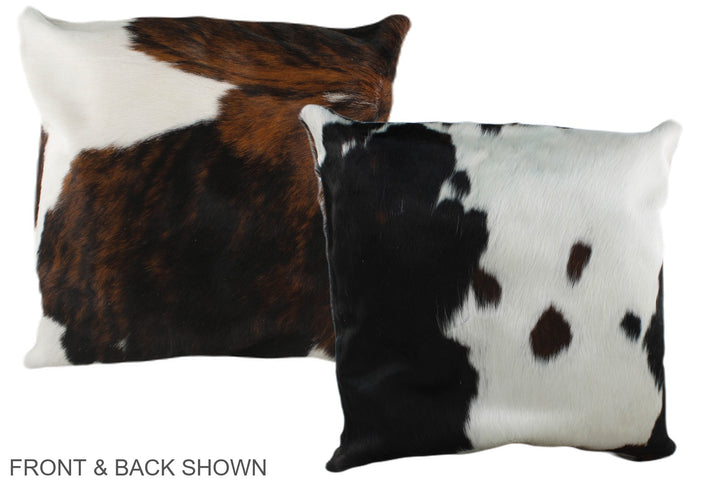 Tricolor 20"x20" Brazilian Cowhide Pillow #A39387 by Hudson Hides