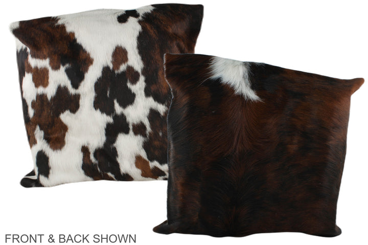 Tricolor 20"x20" Brazilian Cowhide Pillow #A39388 by Hudson Hides