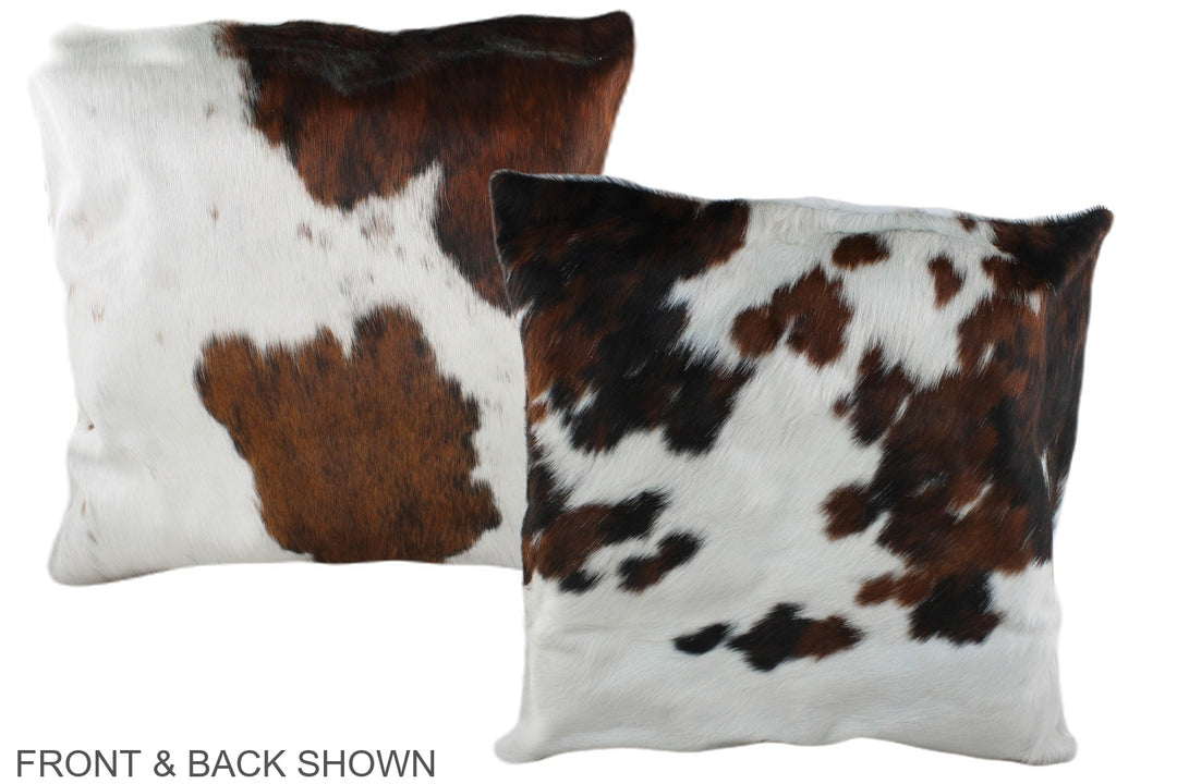 Tricolor 20"x20" Brazilian Cowhide Pillow #A39400 by Hudson Hides