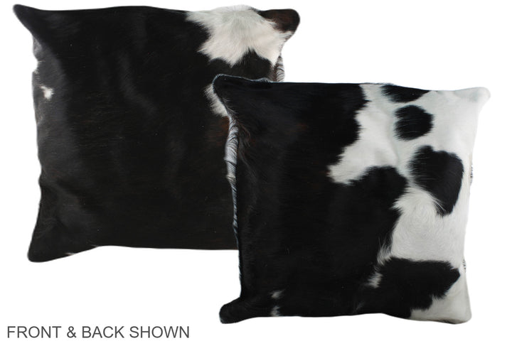 Black and White 20"x20" Brazilian Cowhide Pillow #A39406 by Hudson Hides