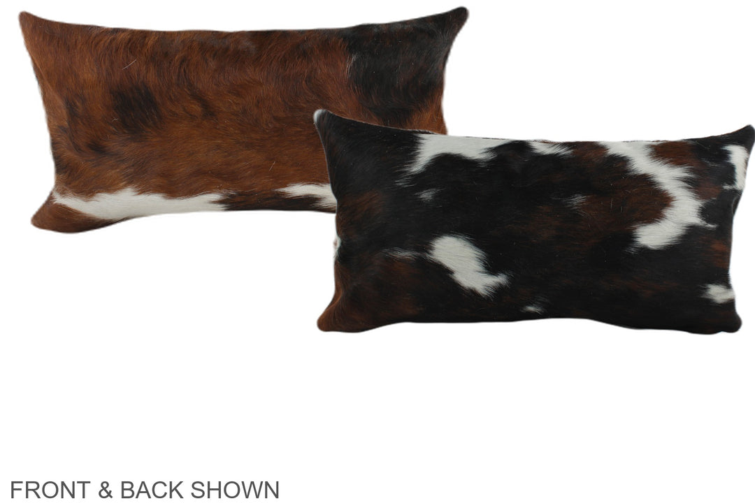Tricolor 12"x22" Brazilian Cowhide Pillow #A39428 by Hudson Hides