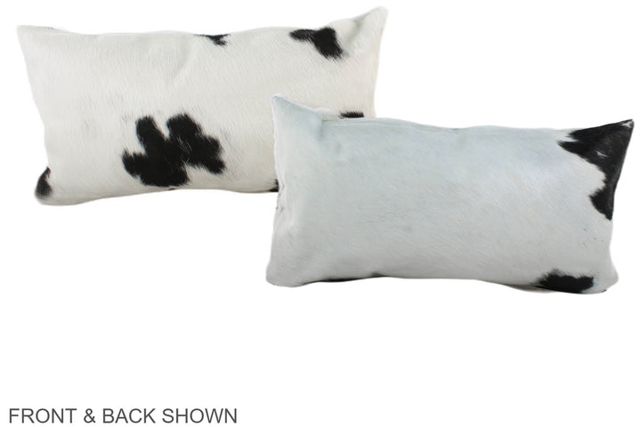 Black and White 12"x22" Brazilian Cowhide Pillow #A39431 by Hudson Hides
