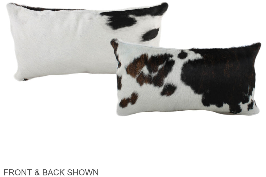 Black and White 12"x22" Brazilian Cowhide Pillow #A39438 by Hudson Hid