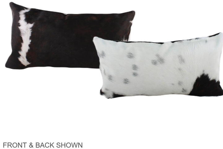 Black and White 12"x22" Brazilian Cowhide Pillow #A39456 by Hudson Hides