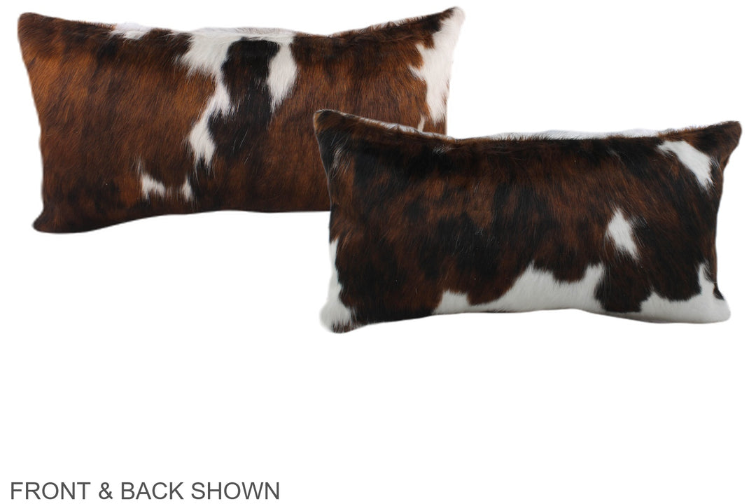 Tricolor 12"x22" Brazilian Cowhide Pillow #A39459 by Hudson Hides
