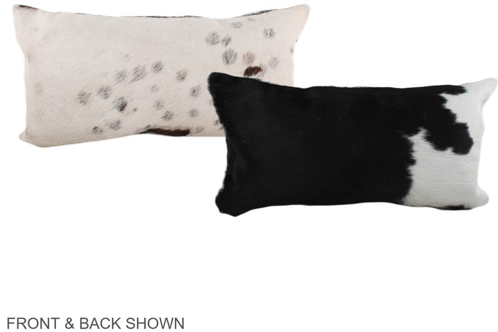 Black and White 12"x22" Brazilian Cowhide Pillow #A39492 by Hudson Hides