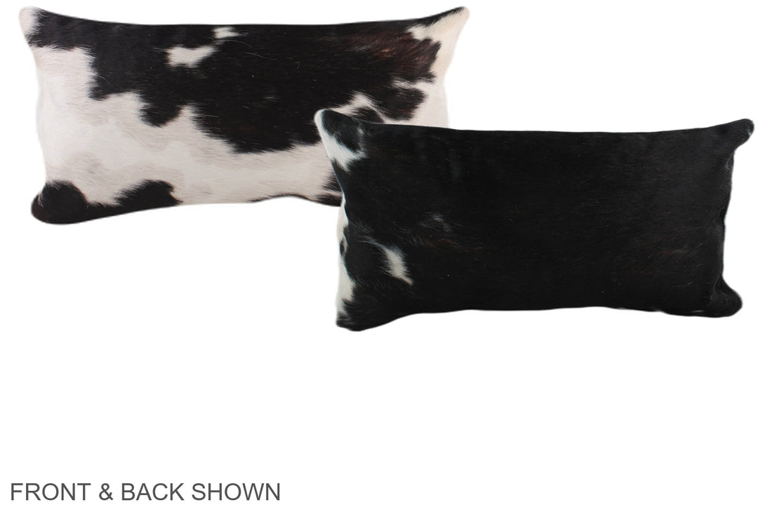Black and White 12"x22" Brazilian Cowhide Pillow #A39495 by Hudson Hid