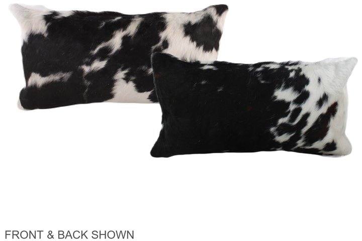 Black and White 12"x22" Brazilian Cowhide Pillow #A39499 by Hudson Hides