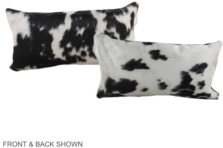Black and White 12"x22" Brazilian Cowhide Pillow #A39517 by Hudson Hides