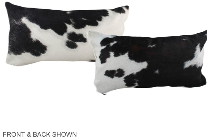 Black and White 12"x22" Brazilian Cowhide Pillow #A39525 by Hudson Hides