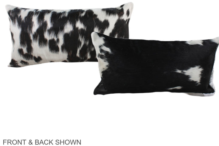 Black and White 12"x22" Brazilian Cowhide Pillow #A39534 by Hudson Hides