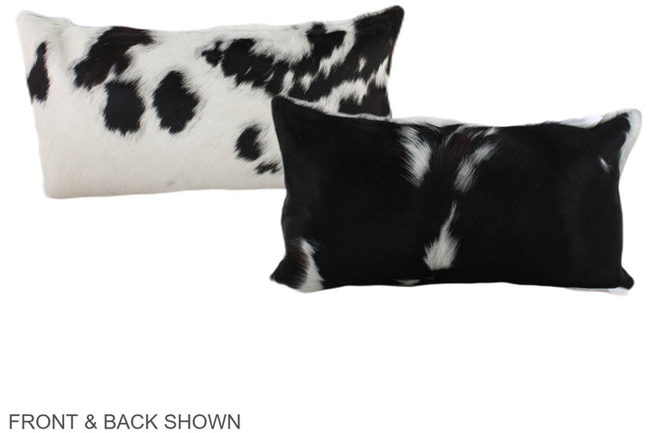 Black and White 12"x22" Brazilian Cowhide Pillow #A39547 by Hudson Hides