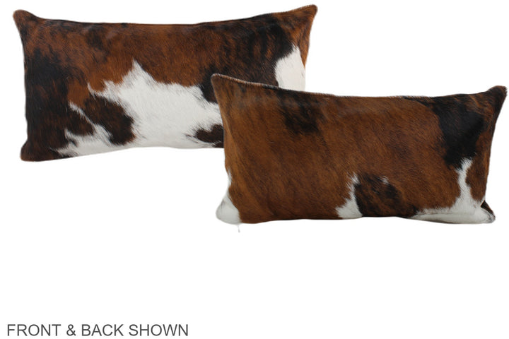 Tricolor 12"x22" Brazilian Cowhide Pillow #A39588 by Hudson Hides