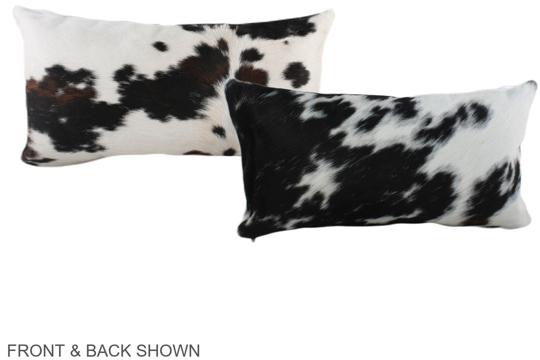 Black and White 12"x22" Brazilian Cowhide Pillow #A39607 by Hudson Hid