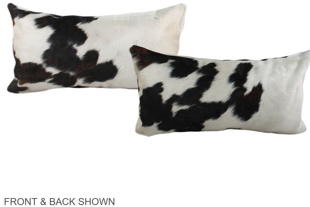 Black and White 12"x22" Brazilian Cowhide Pillow #A39612 by Hudson Hid