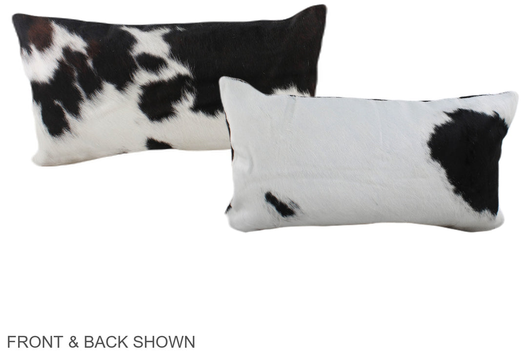 Black and White 12"x22" Brazilian Cowhide Pillow #A39626 by Hudson Hid
