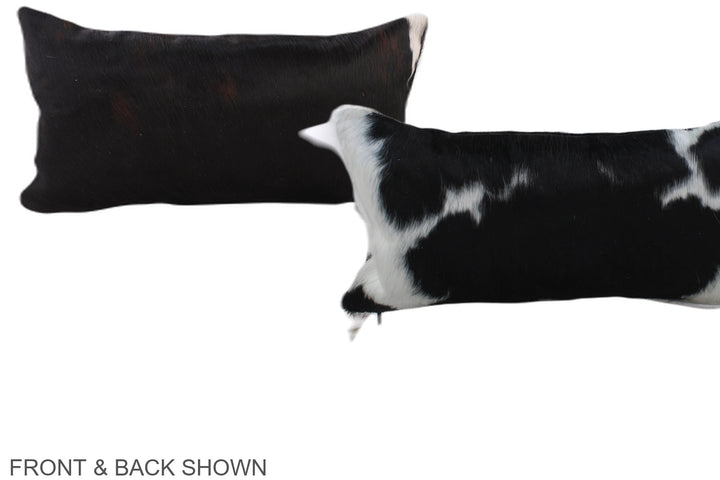 Black and White 12"x22" Brazilian Cowhide Pillow #A39648 by Hudson Hides