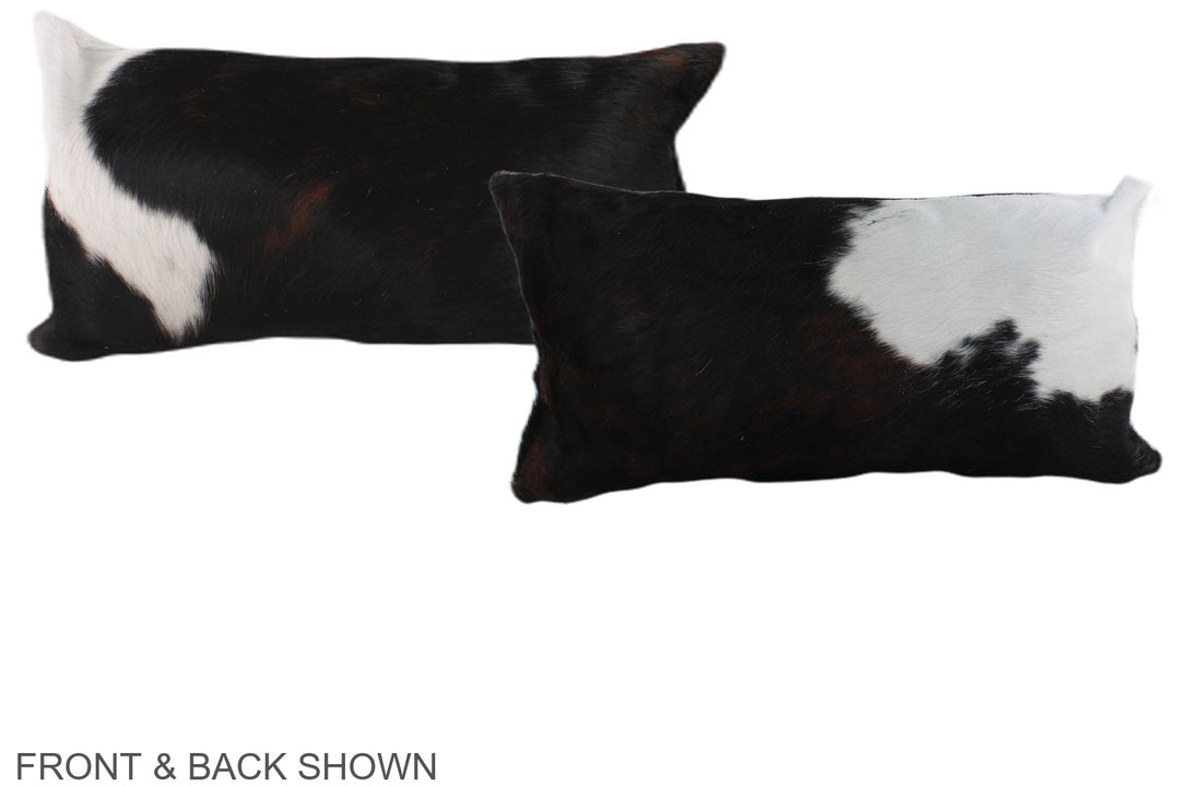 Black and White 12"x22" Brazilian Cowhide Pillow #A39656 by Hudson Hid