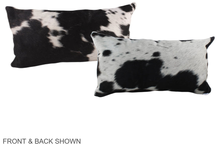 Black and White 12"x22" Brazilian Cowhide Pillow #A39659 by Hudson Hides