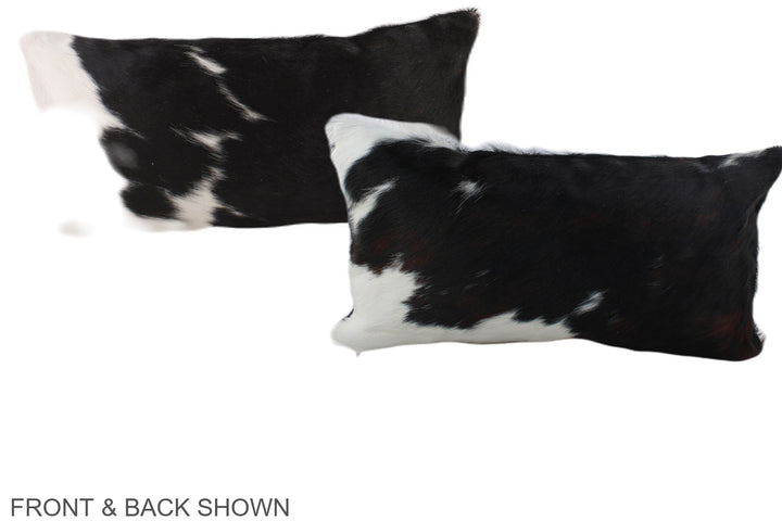 Black and White 12"x22" Brazilian Cowhide Pillow #A39674 by Hudson Hides