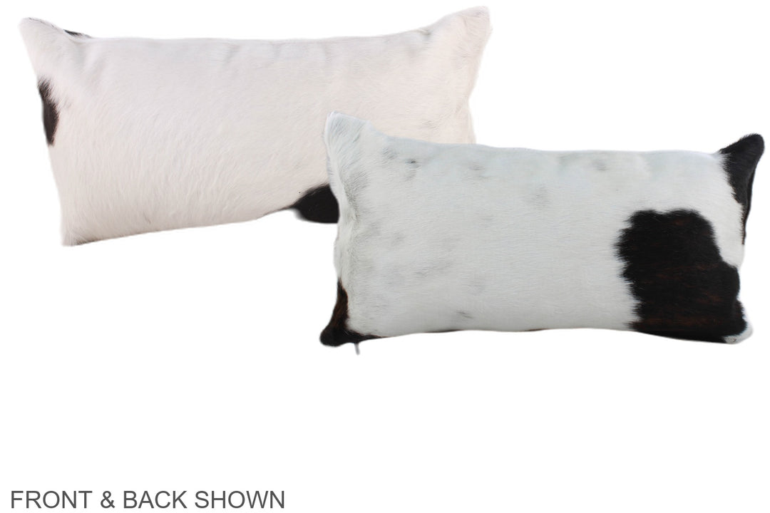 Black and White 12"x22" Brazilian Cowhide Pillow #A39675 by Hudson Hid