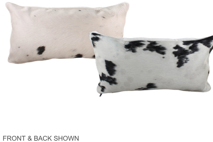 Black and White 12"x22" Brazilian Cowhide Pillow #A39681 by Hudson Hides