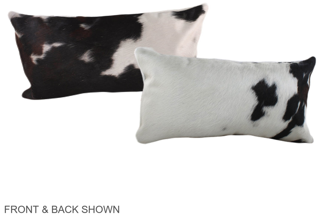 Black and White 12"x22" Brazilian Cowhide Pillow #A39682 by Hudson Hid