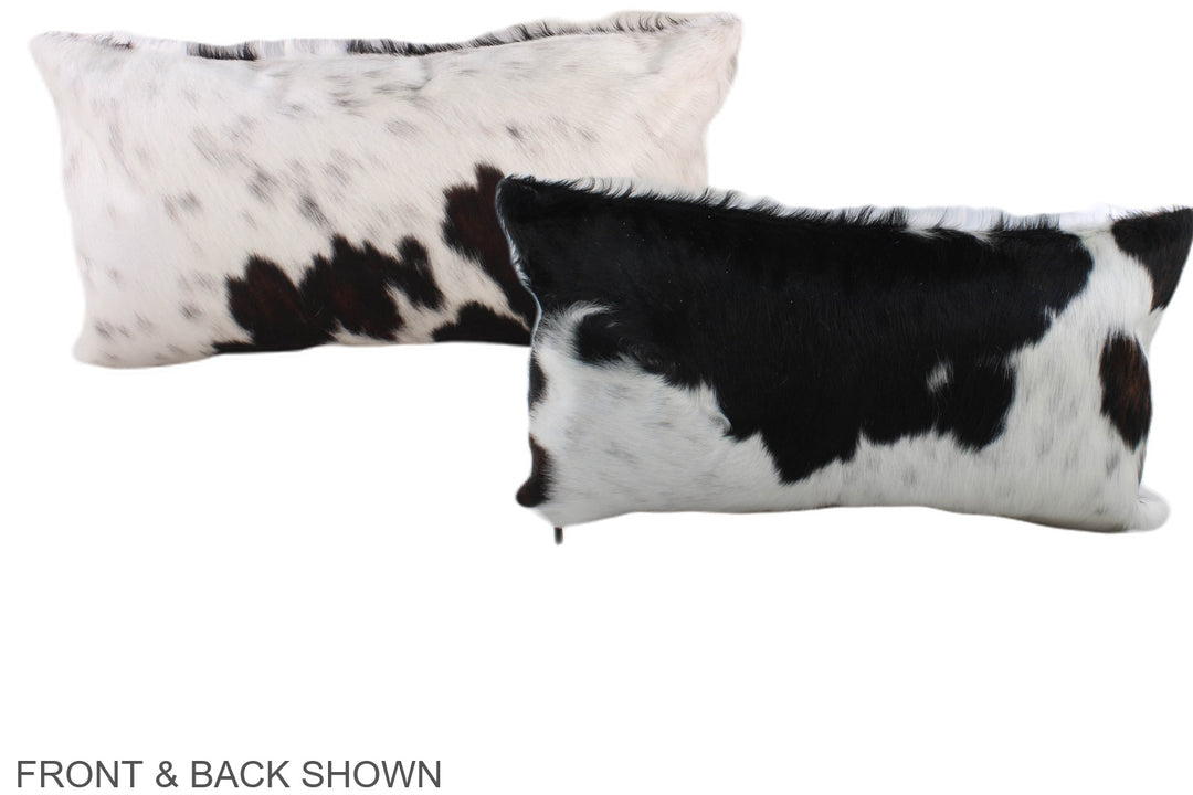 Black and White 12"x22" Brazilian Cowhide Pillow #A39685 by Hudson Hid